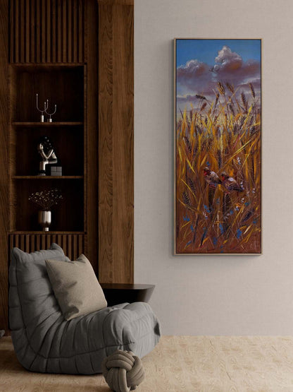 Başak Tarlası Sabah Yağlı Boya Tablosu