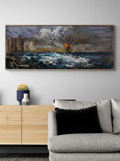 Mavilikte Sessizlik Yağlı Boya Tablosu