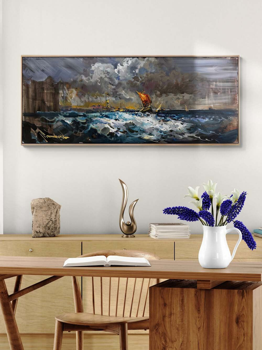 Mavilikte Sessizlik Yağlı Boya Tablosu