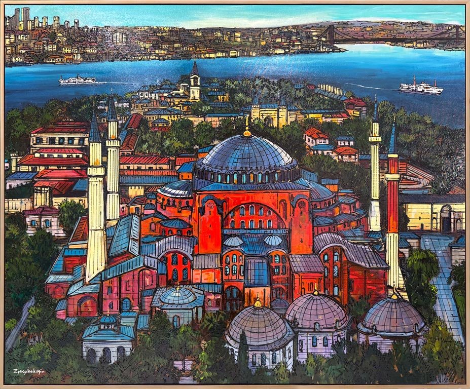 Ayasofya-i Kebir Cami Yağlı Boya Tablosu Simurg Sanatevi