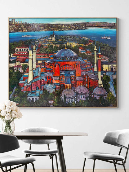 Ayasofya-i Kebir Cami Yağlı Boya Tablosu Simurg Sanatevi