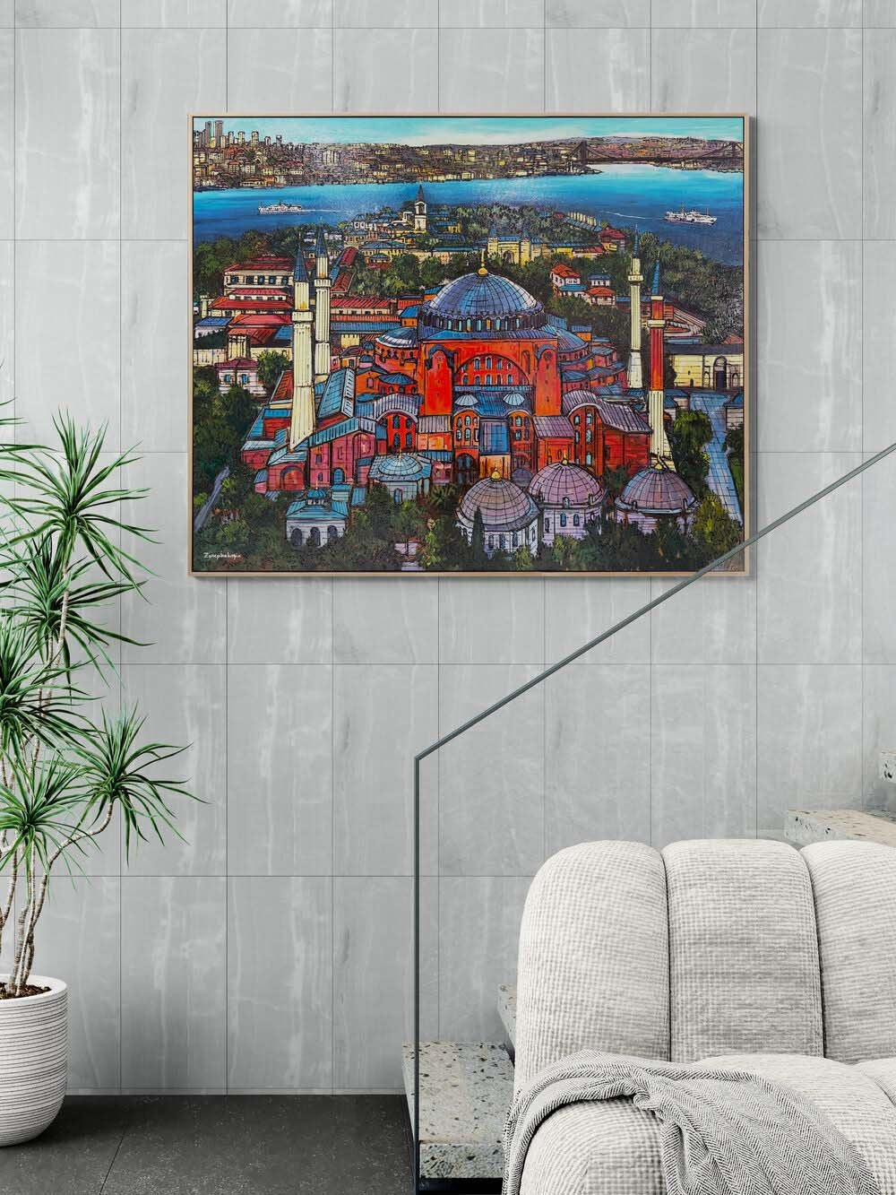 Ayasofya-i Kebir Cami Yağlı Boya Tablosu Simurg Sanatevi