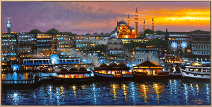 Gün Batımının Yansımaları Yağlı Boya Tablosu