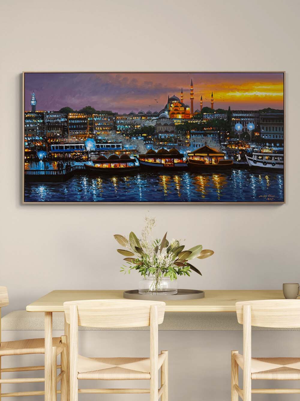 Gün Batımının Yansımaları Yağlı Boya Tablosu