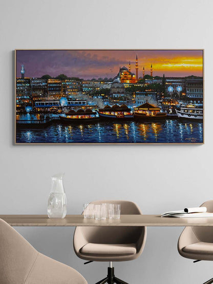 Gün Batımının Yansımaları Yağlı Boya Tablosu