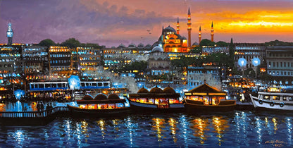 Gün Batımının Yansımaları Yağlı Boya Tablosu