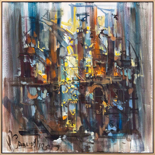 Işık Şehrinin İzleri Yağlı Boya Tablosu