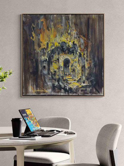 Derinlikte Bir Kapı Yağlı Boya Tablosu