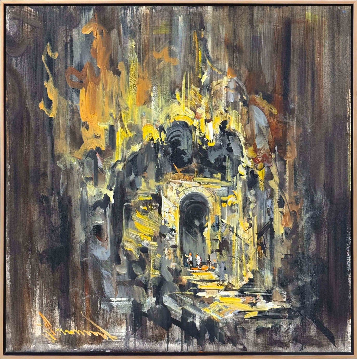 Derinlikte Bir Kapı Yağlı Boya Tablosu