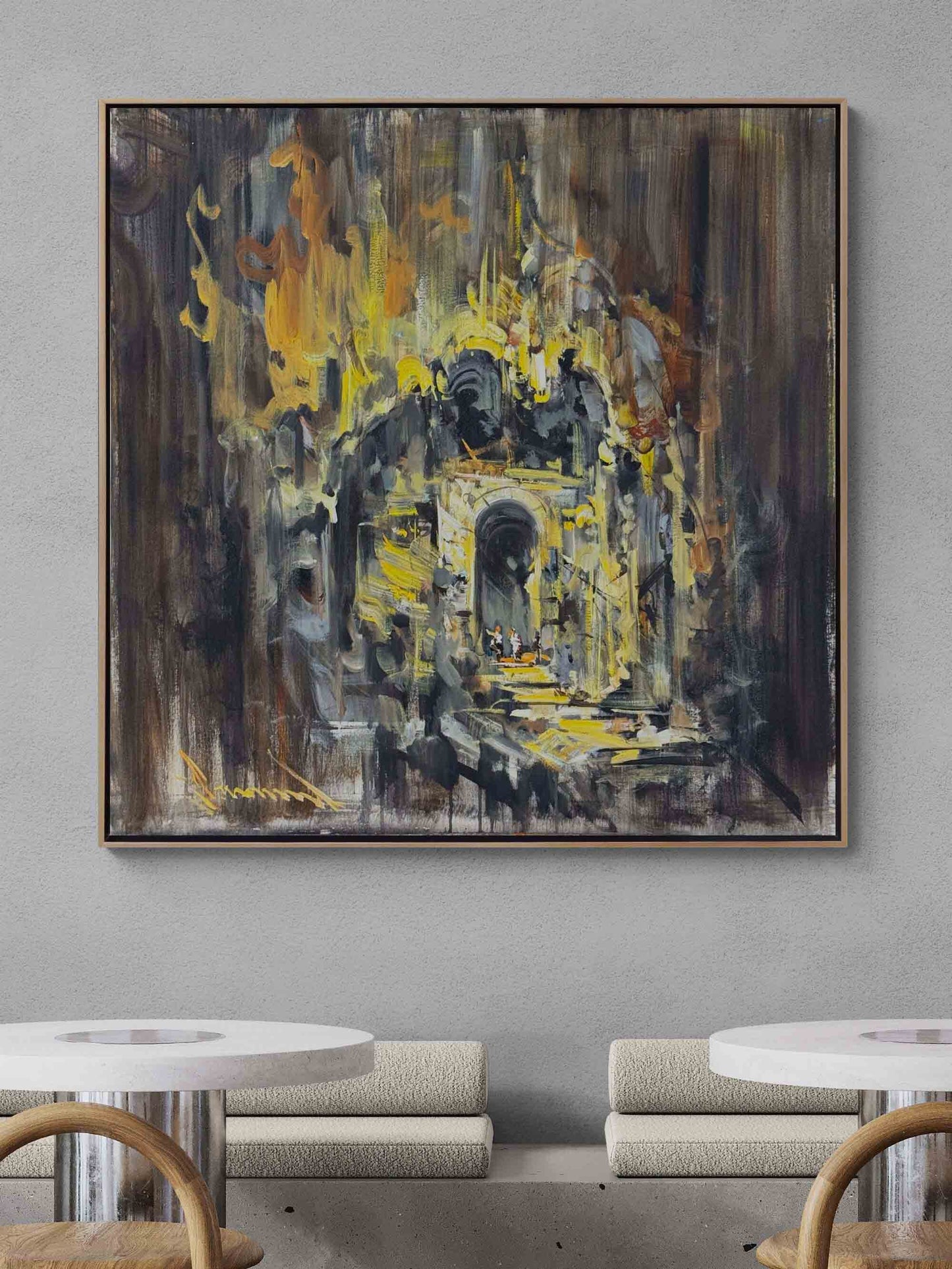 Derinlikte Bir Kapı Yağlı Boya Tablosu