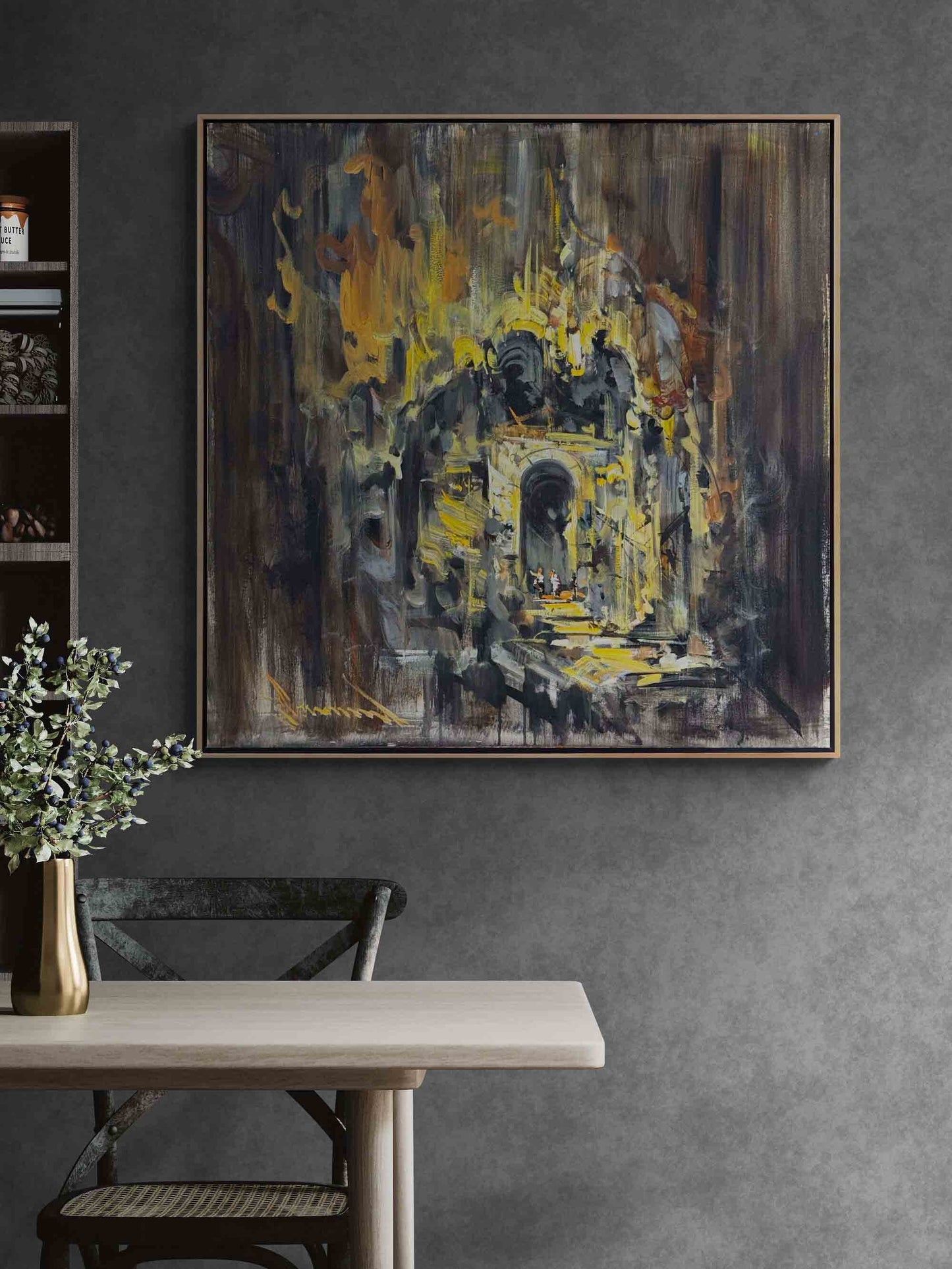 Derinlikte Bir Kapı Yağlı Boya Tablosu