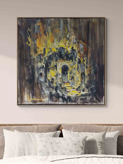 Derinlikte Bir Kapı Yağlı Boya Tablosu