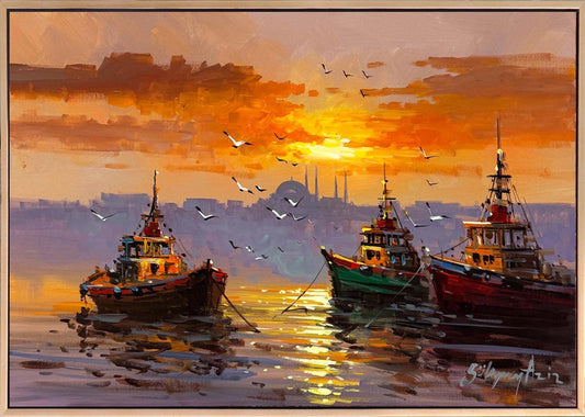 Boğazın Yolcuları Yağlı Boya Tablosu