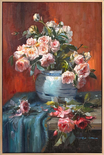 Solan Gülün Hikayesi Yağlı Boya Tablosu