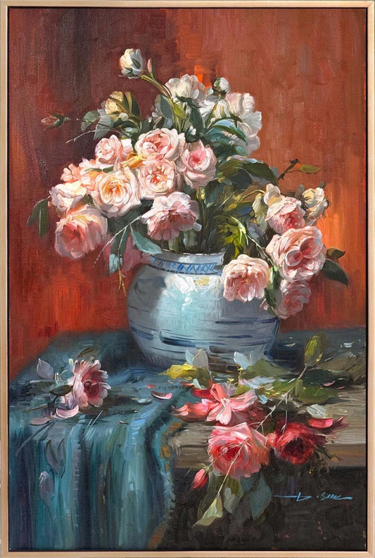 Solan Gülün Hikayesi Yağlı Boya Tablosu