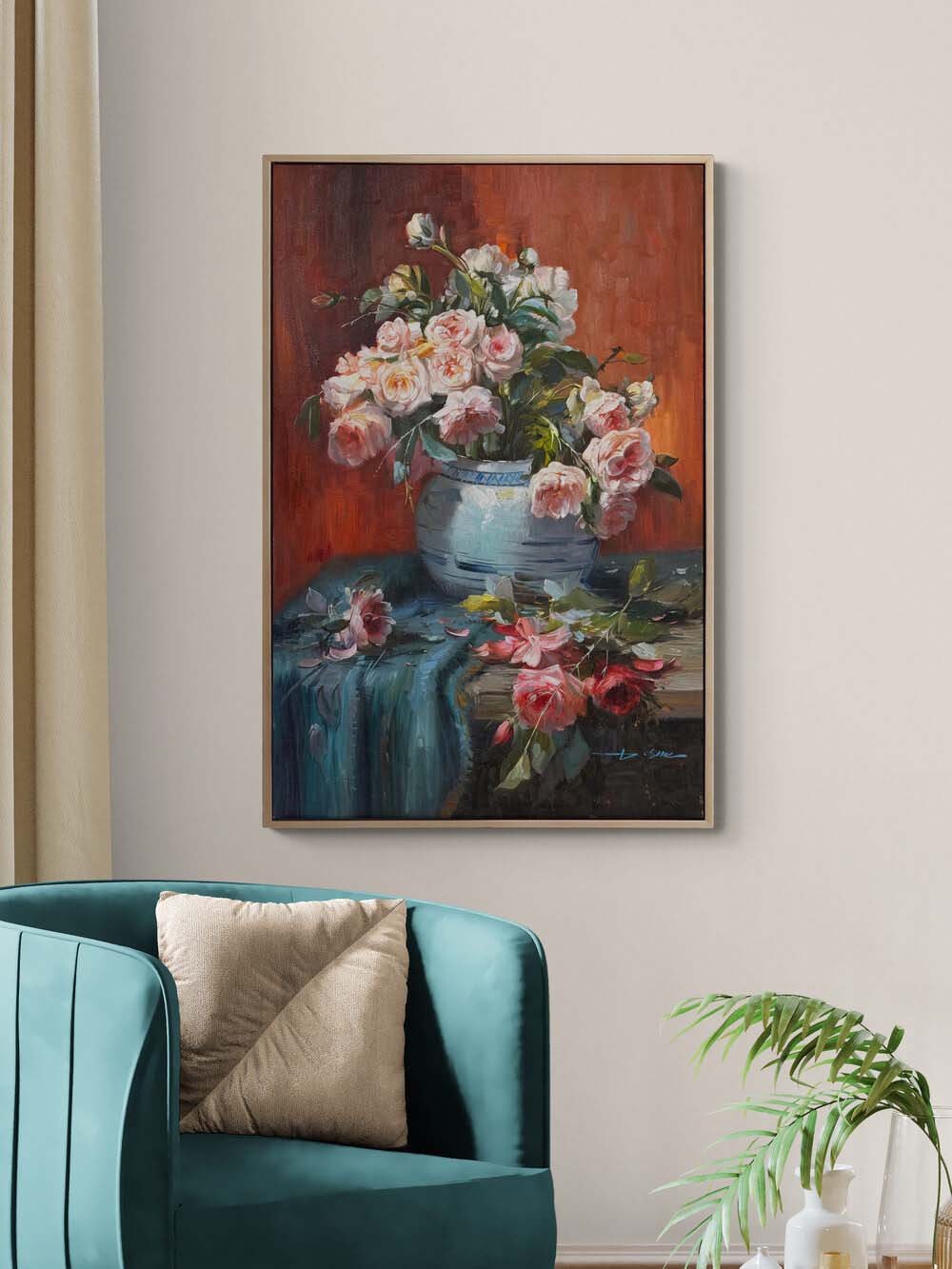 Solan Gülün Hikayesi Yağlı Boya Tablosu