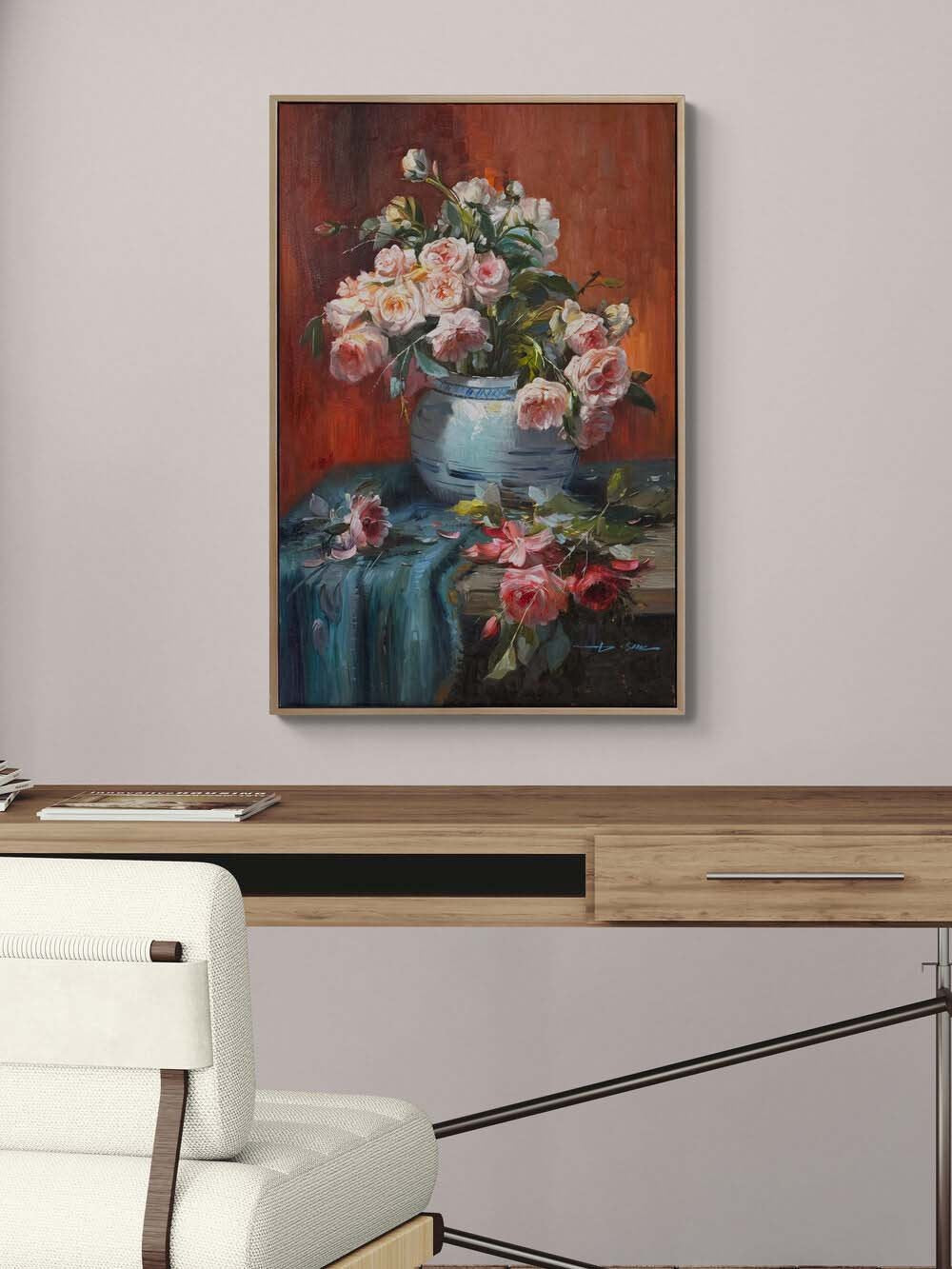 Solan Gülün Hikayesi Yağlı Boya Tablosu