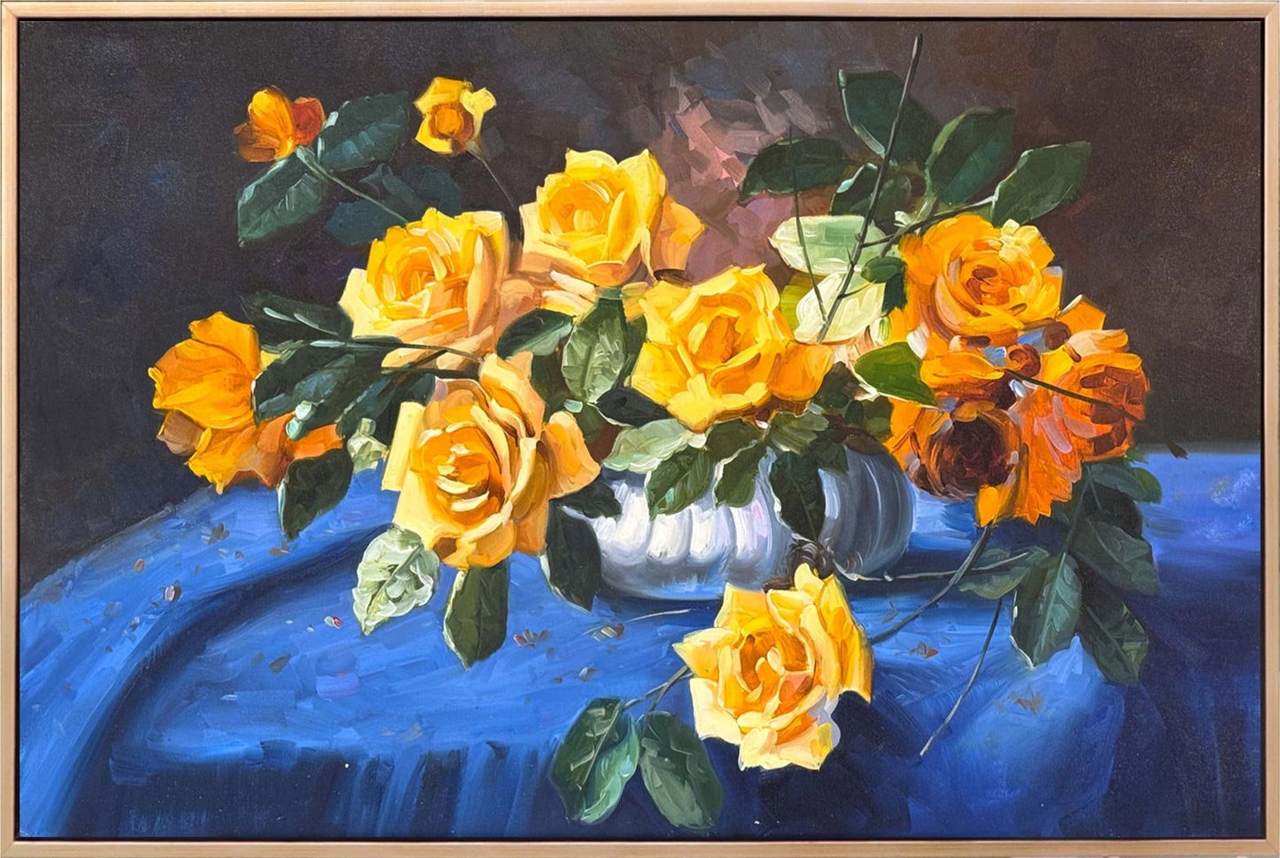 Sarı Güllerin Kokusu Yağlı Boya Tablosu