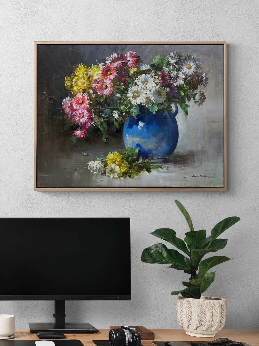 Sessiz Aşkın Çiçekleri Yağlı Boya Tablosu