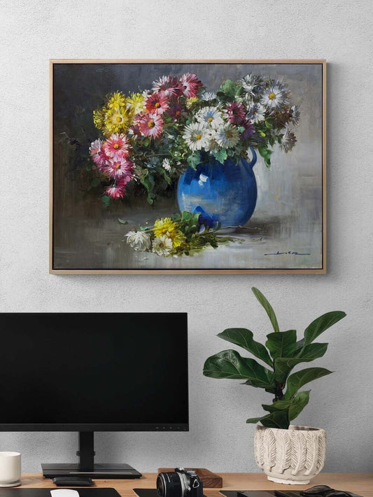 Sessiz Aşkın Çiçekleri Yağlı Boya Tablosu