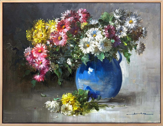 Sessiz Aşkın Çiçekleri Yağlı Boya Tablosu