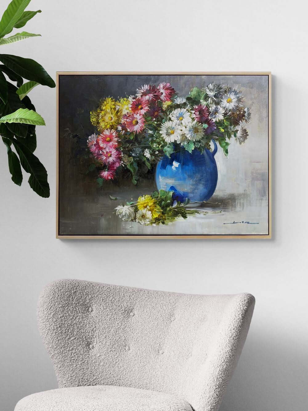 Sessiz Aşkın Çiçekleri Yağlı Boya Tablosu