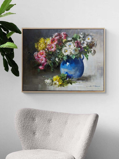 Sessiz Aşkın Çiçekleri Yağlı Boya Tablosu