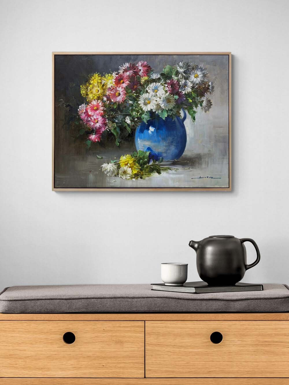 Sessiz Aşkın Çiçekleri Yağlı Boya Tablosu
