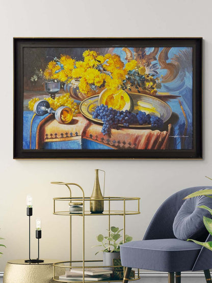 Gümüş Tabaklı Natürmort Yağlı Boya Tablosu