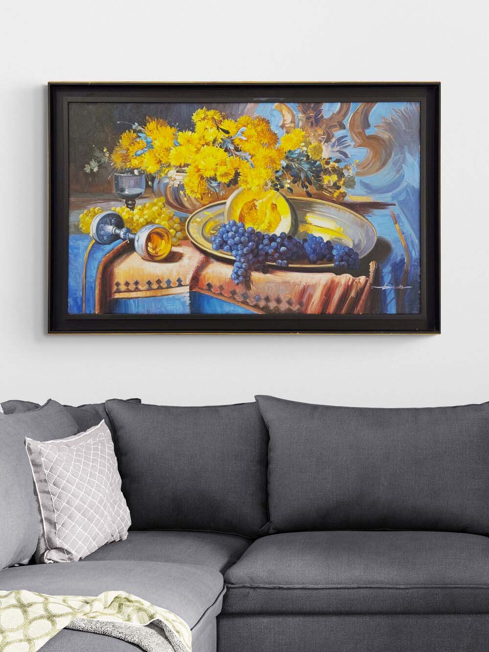 Gümüş Tabaklı Natürmort Yağlı Boya Tablosu