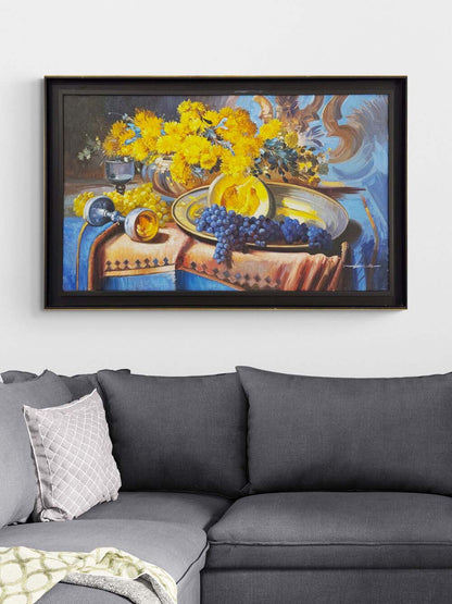 Gümüş Tabaklı Natürmort Yağlı Boya Tablosu