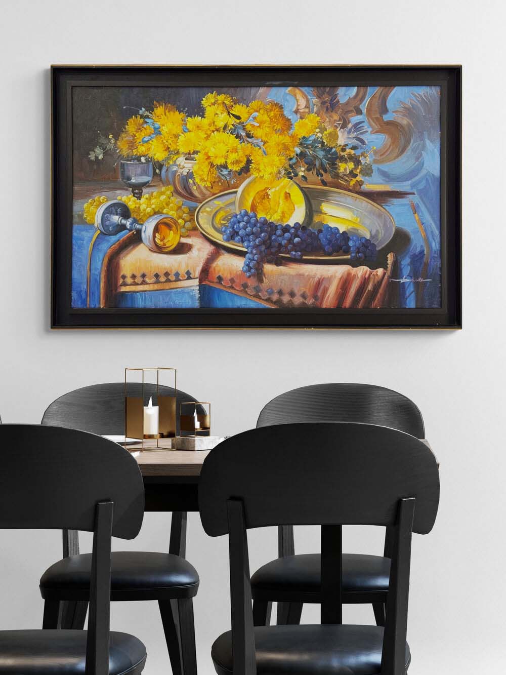 Gümüş Tabaklı Natürmort Yağlı Boya Tablosu