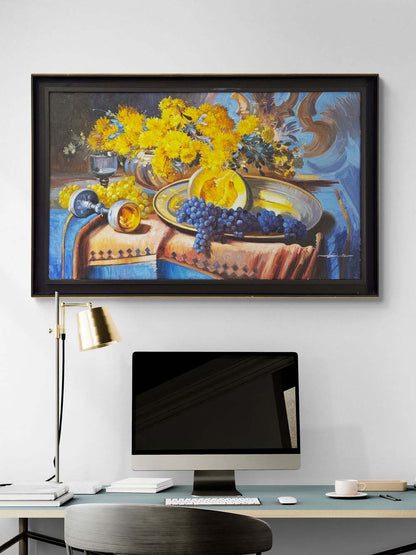 Gümüş Tabaklı Natürmort Yağlı Boya Tablosu