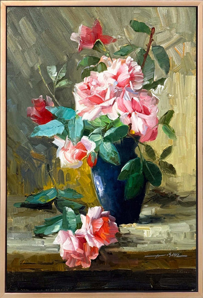 Baharın Son Gülleri Yağlı Boya Tablosu
