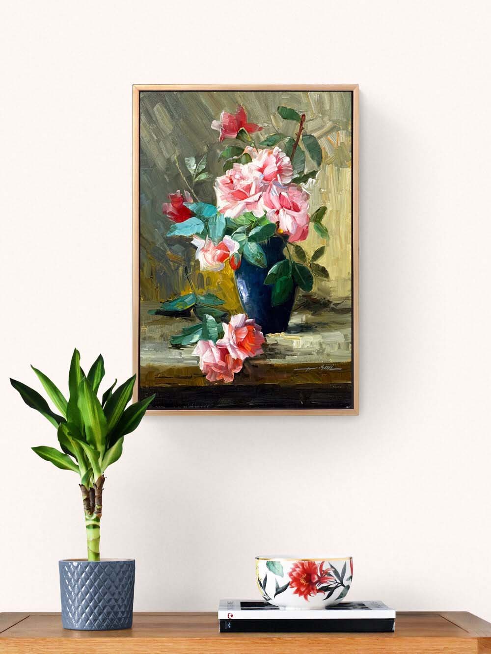 Baharın Son Gülleri Yağlı Boya Tablosu