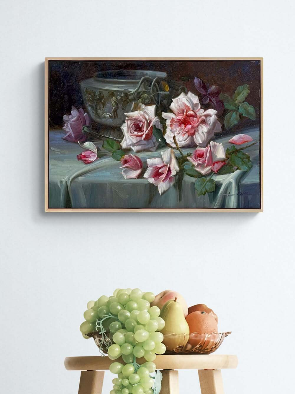 Düşen Güllerin Hikâyesi Yağlı Boya Tablosu