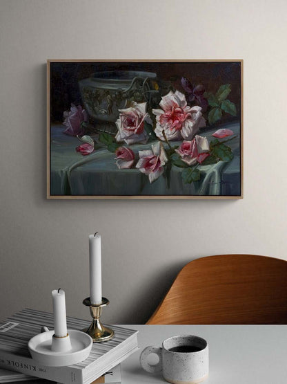 Düşen Güllerin Hikâyesi Yağlı Boya Tablosu