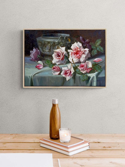 Düşen Güllerin Hikâyesi Yağlı Boya Tablosu