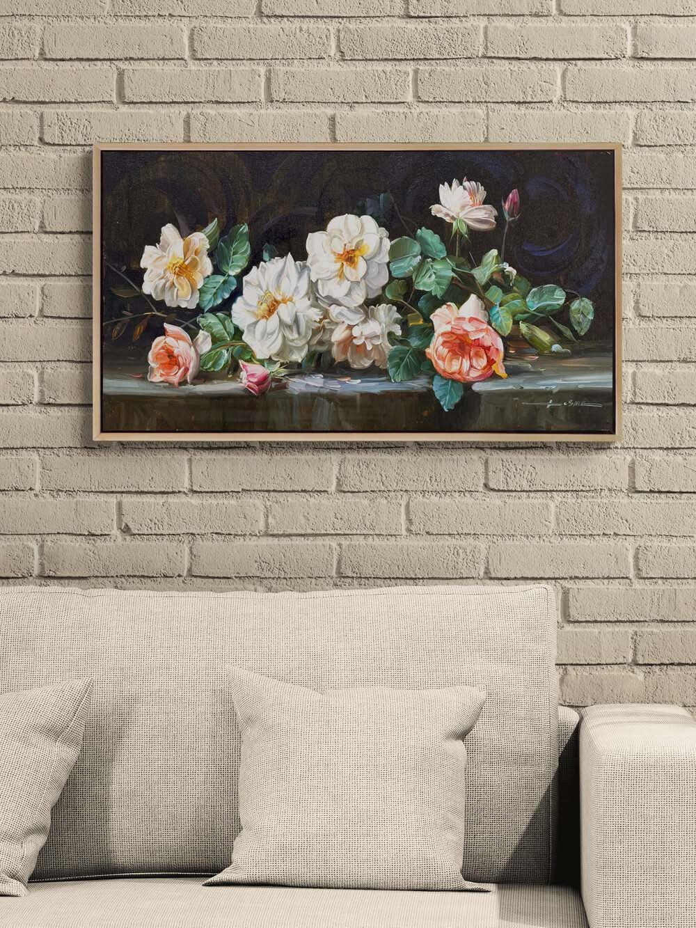 Aşkın İzleri Güller Yağlı Boya Tablosu