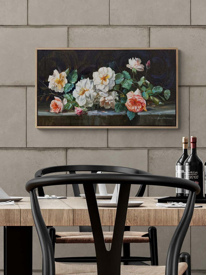 Aşkın İzleri Güller Yağlı Boya Tablosu