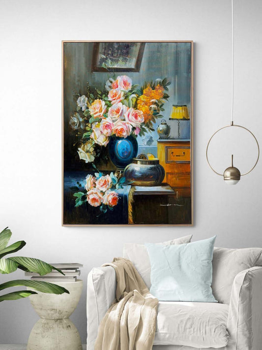 Unutulmuş Bir Buket Gül Yağlı Boya Tablosu