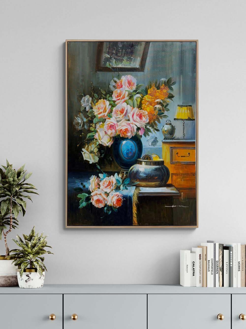 Unutulmuş Bir Buket Gül Yağlı Boya Tablosu