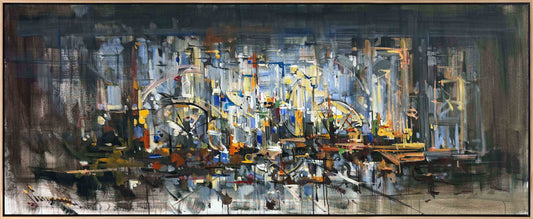 Şehrin Kırık Yansımaları Yağlı Boya Tablosu