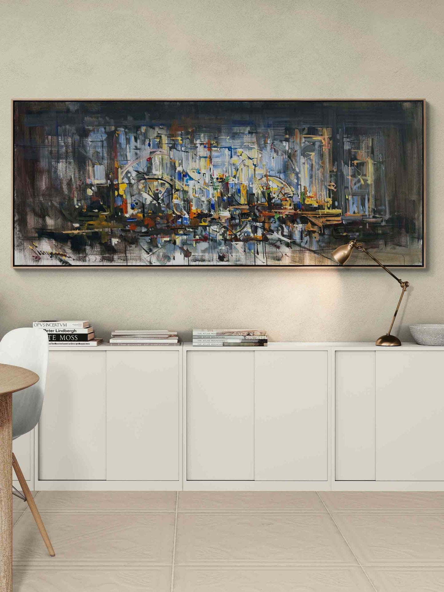 Şehrin Kırık Yansımaları Yağlı Boya Tablosu