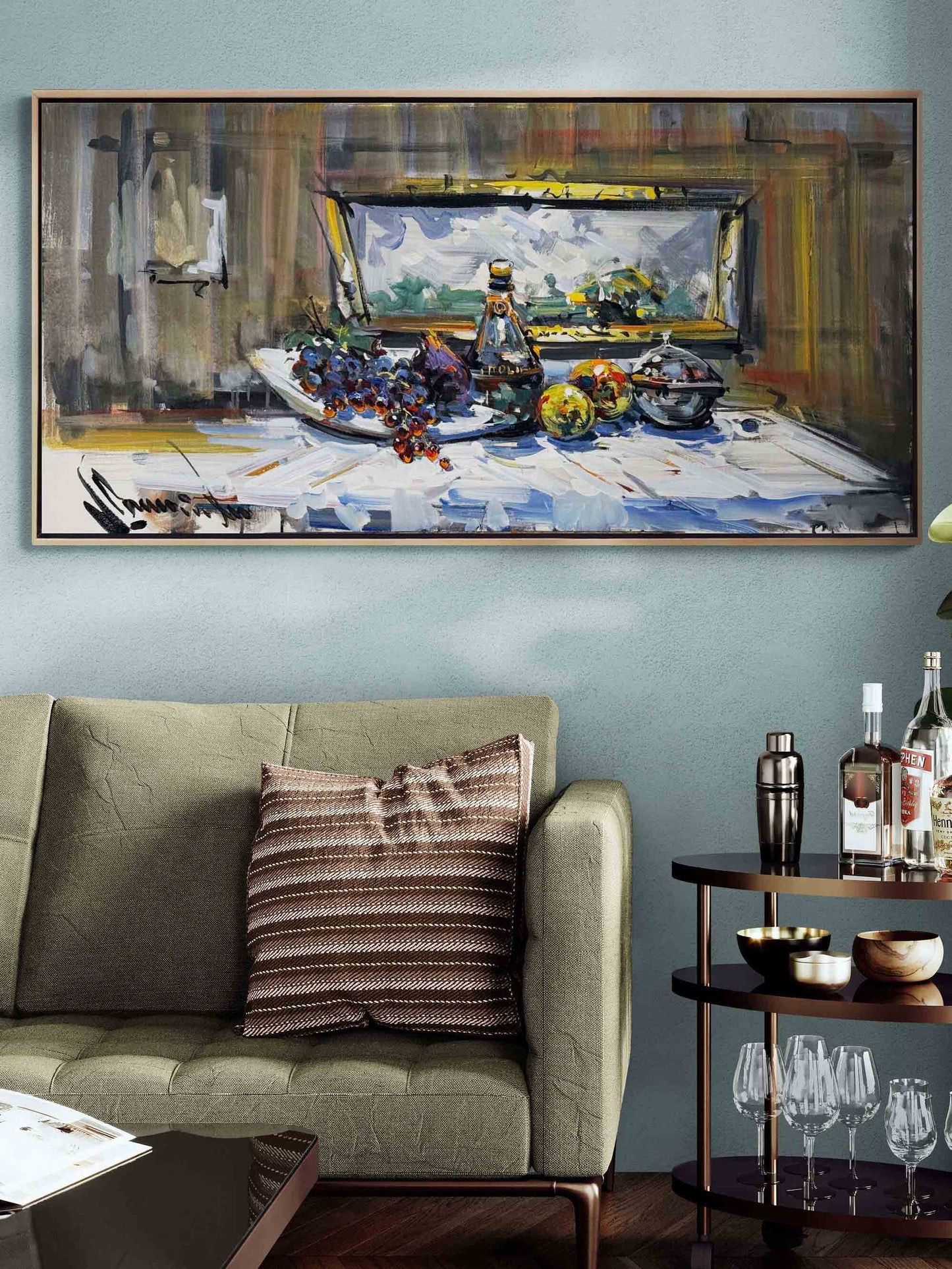 Pencere Önünde Natürmort Yağlı Boya Tablosu