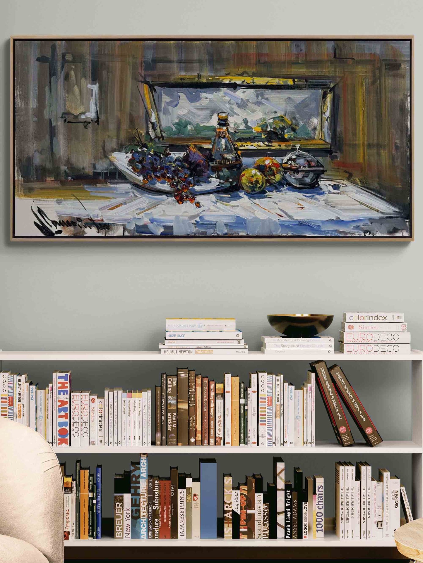 Pencere Önünde Natürmort Yağlı Boya Tablosu