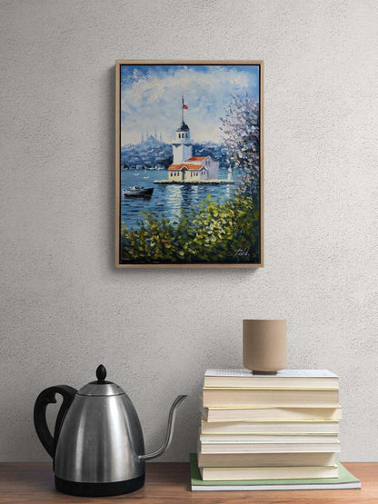 Kız Kulesinde Bir Gün Yağlı Boya Tablosu