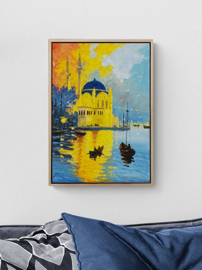 Mavi Suların Kıyısında Yağlı Boya Tablosu