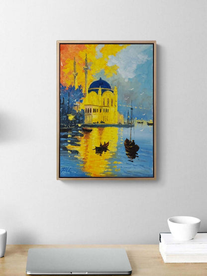 Mavi Suların Kıyısında Yağlı Boya Tablosu