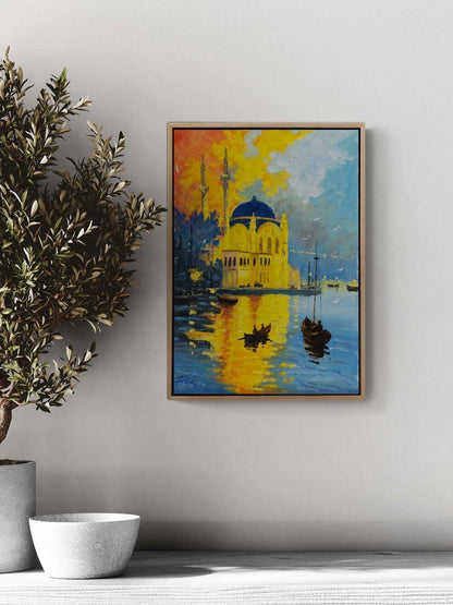 Mavi Suların Kıyısında Yağlı Boya Tablosu